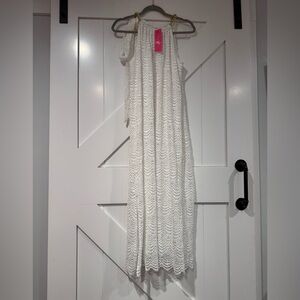 Lilly Pulitzer Bingham Lace Midi Dress Resort White Size L NWT
